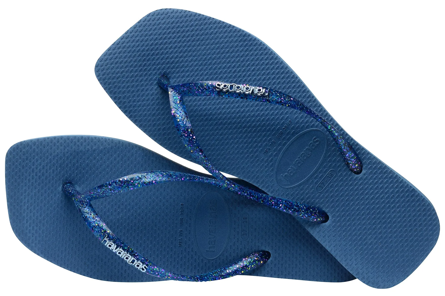 Havaianas Square Metallic In Blue Glitter For Women