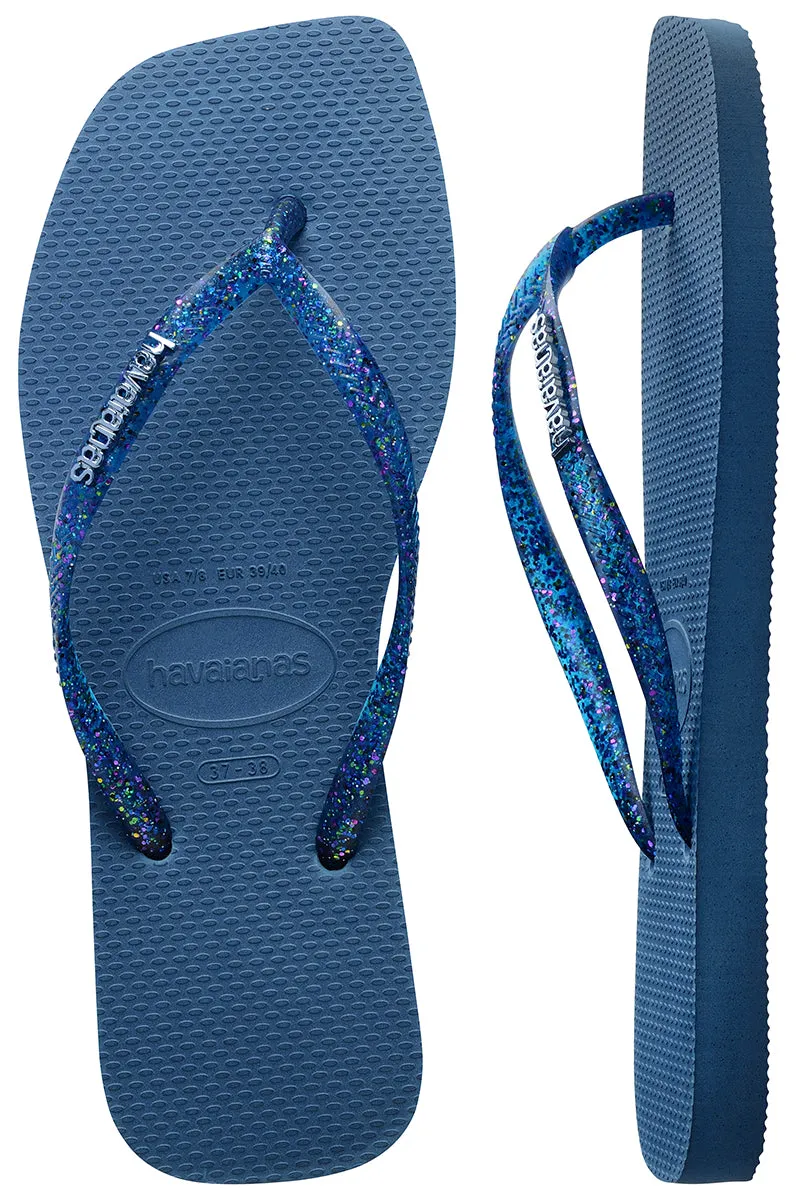 Havaianas Square Metallic In Blue Glitter For Women