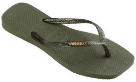 Havaianas Square Metallic In Olive Glitter For Women