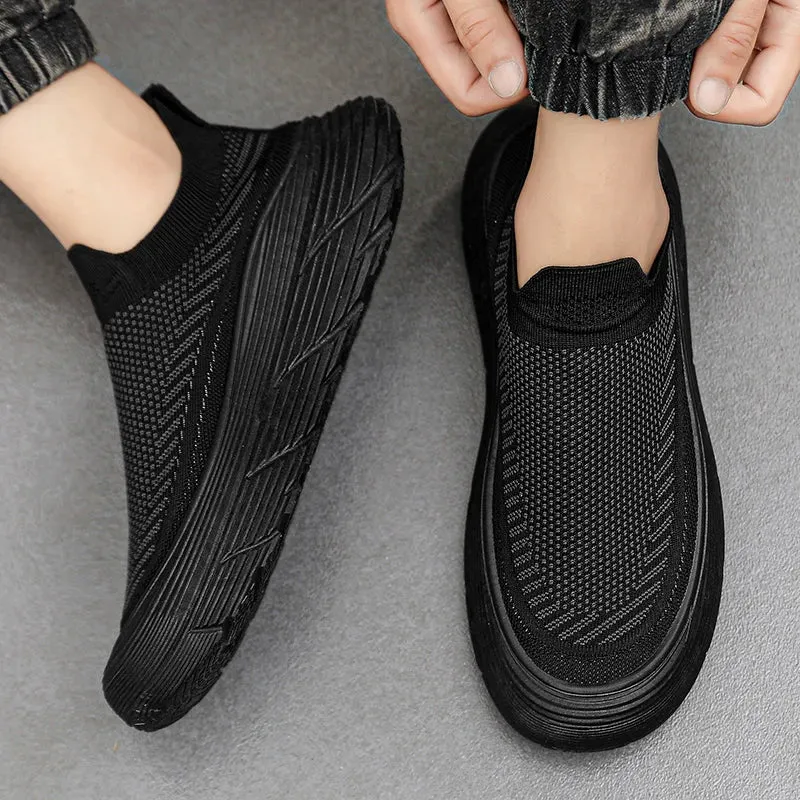 Hnzxzm 2024 New Thick Soled Loafers, One Step on Breathable Men's Shoes