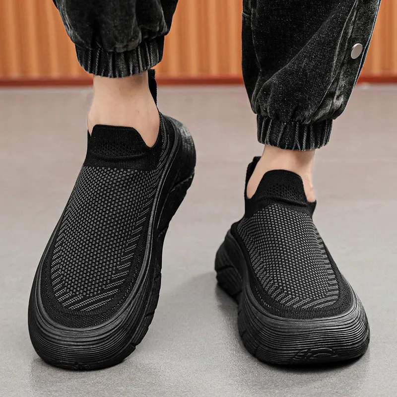 Hnzxzm 2024 New Thick Soled Loafers, One Step on Breathable Men's Shoes