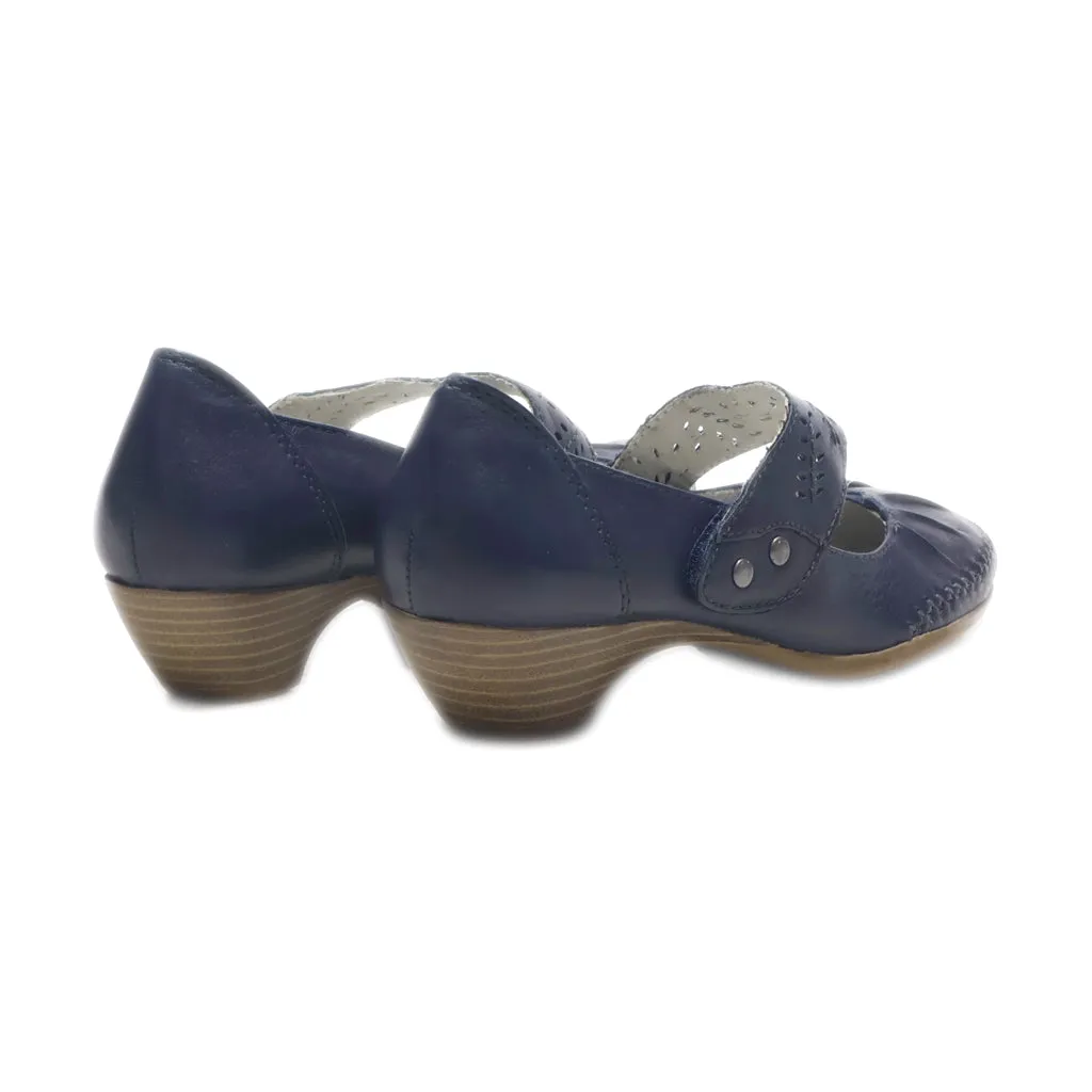 Hush Puppies Mid-Heel Shoes Leather Blue Colour For Women