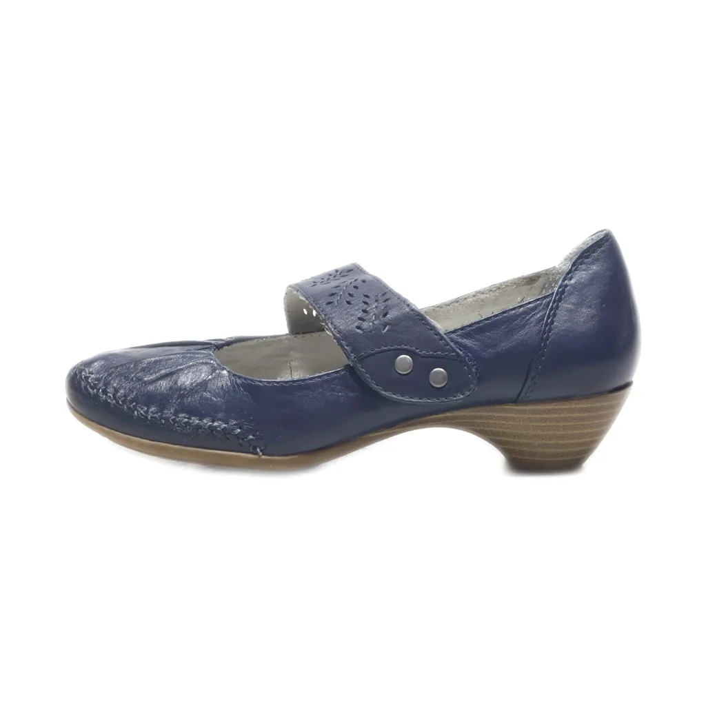 Hush Puppies Mid-Heel Shoes Leather Blue Colour For Women