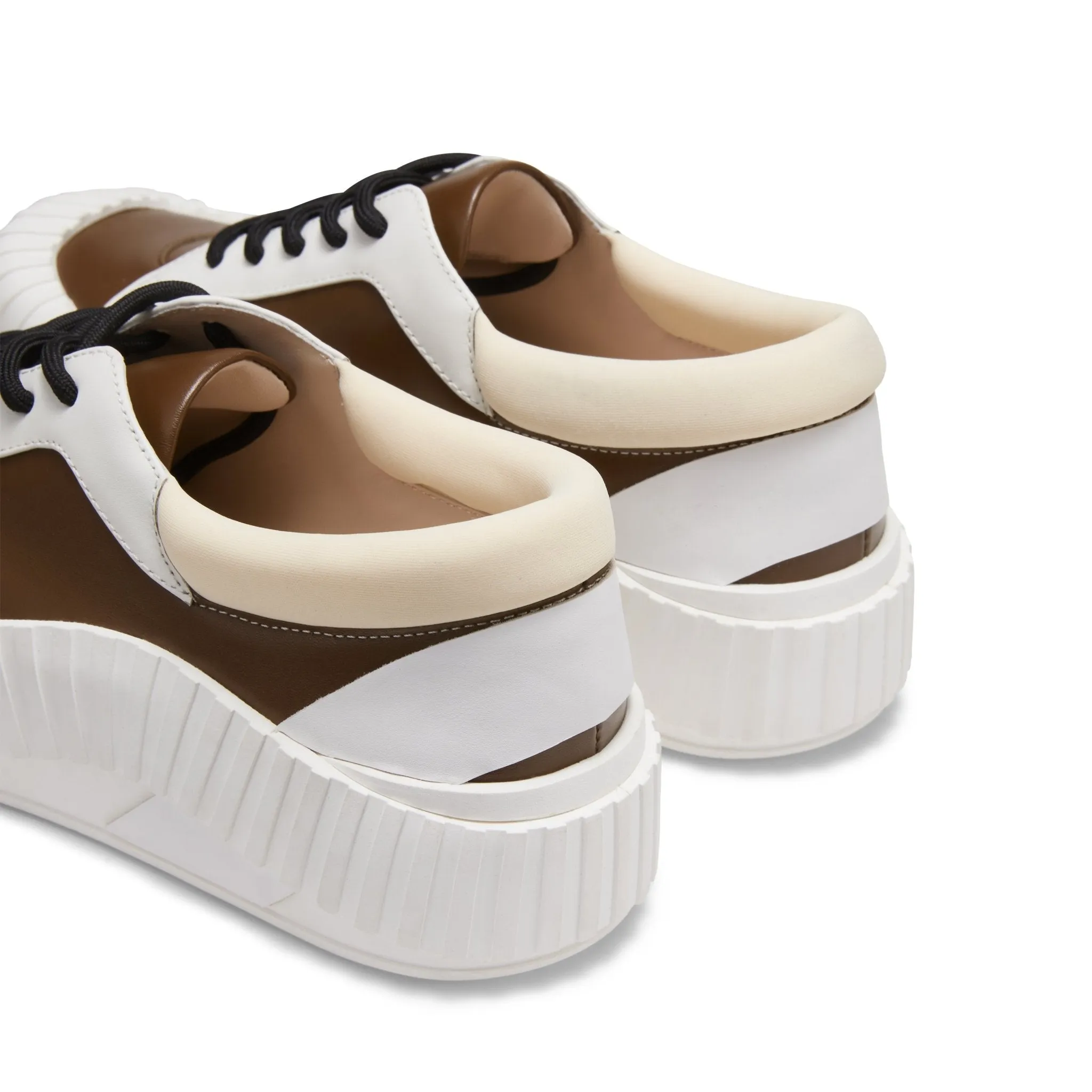 Irregular Wavy Edge Thick-soled Casual Shoes in Brown