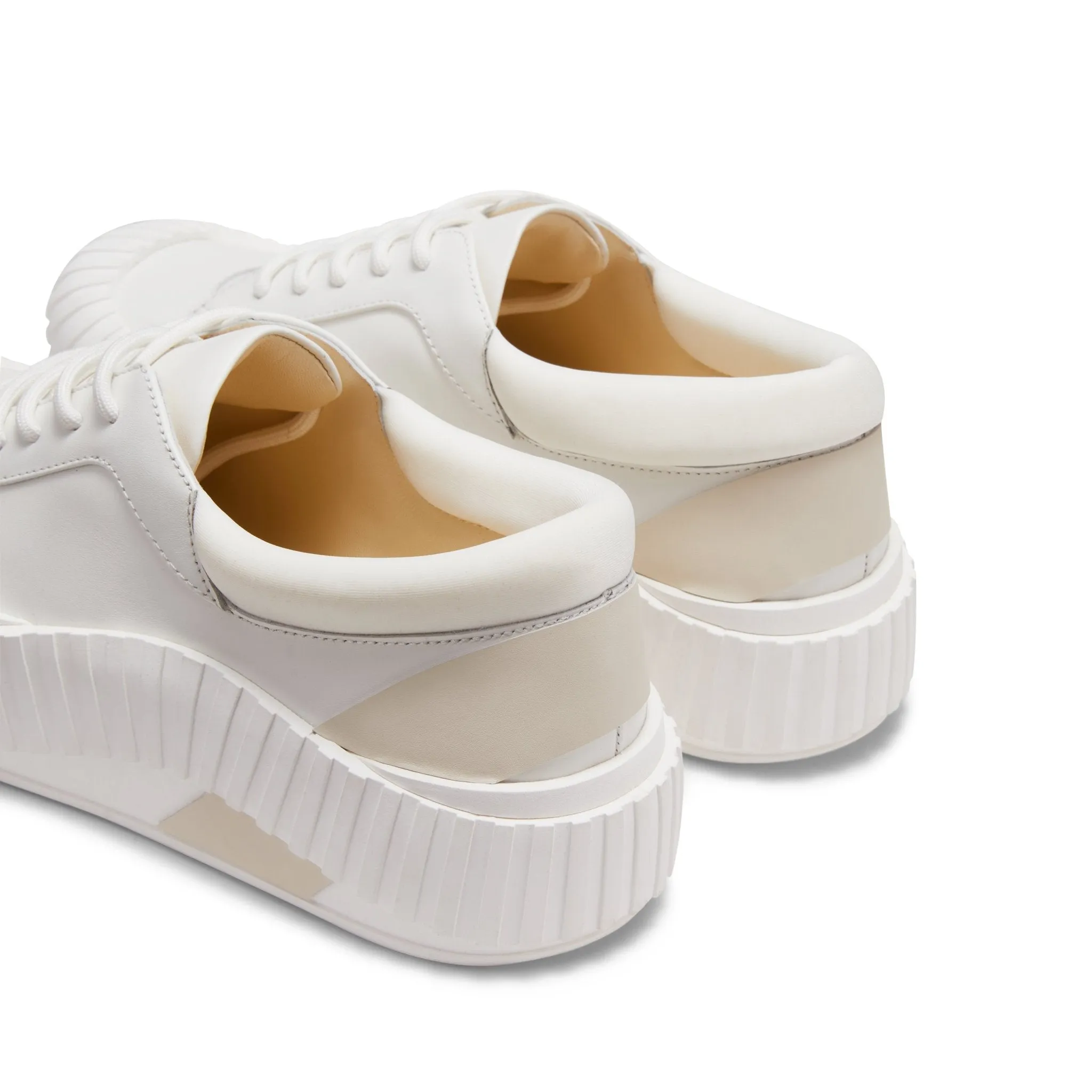 Irregular Wavy Edge Thick-soled Casual Shoes in White