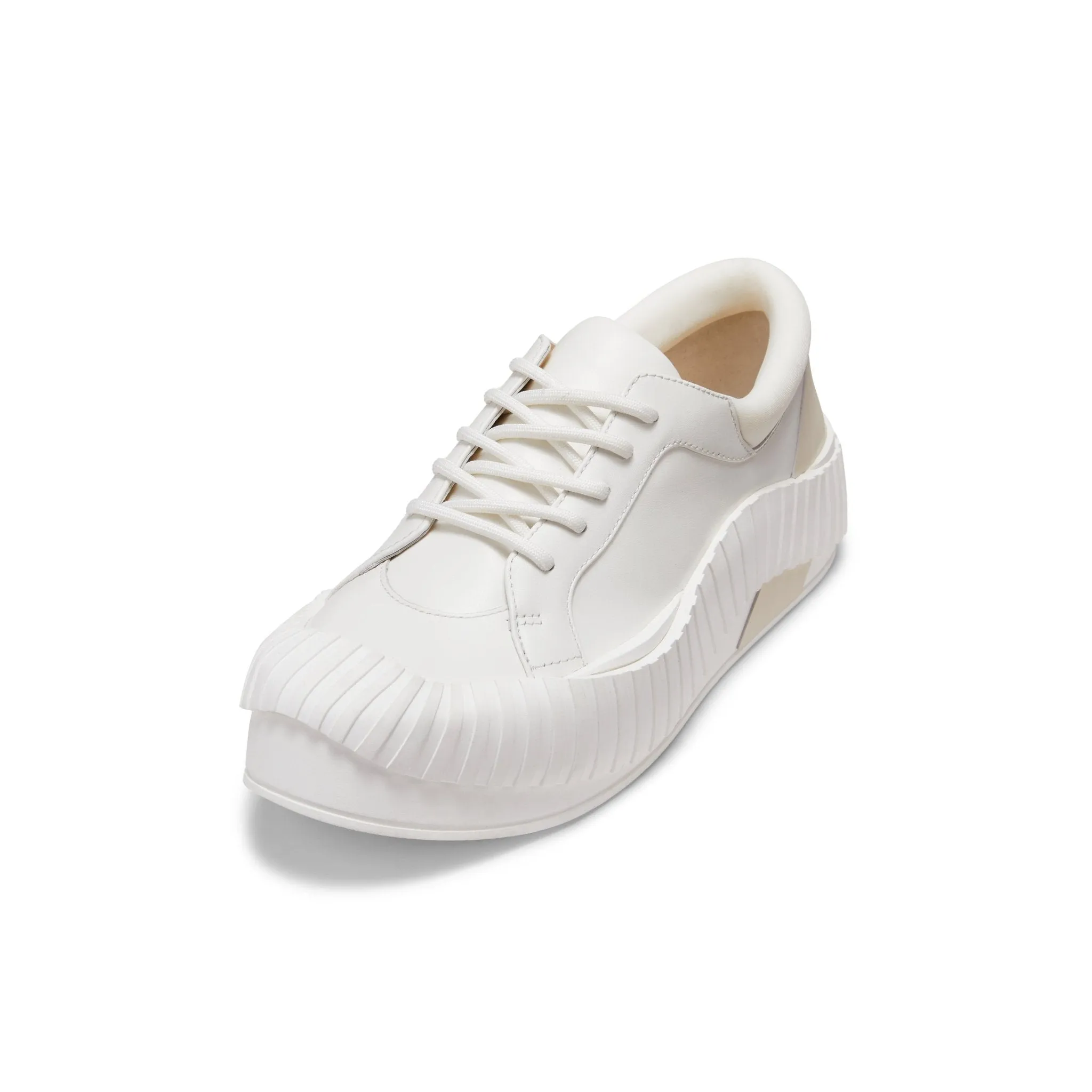 Irregular Wavy Edge Thick-soled Casual Shoes in White