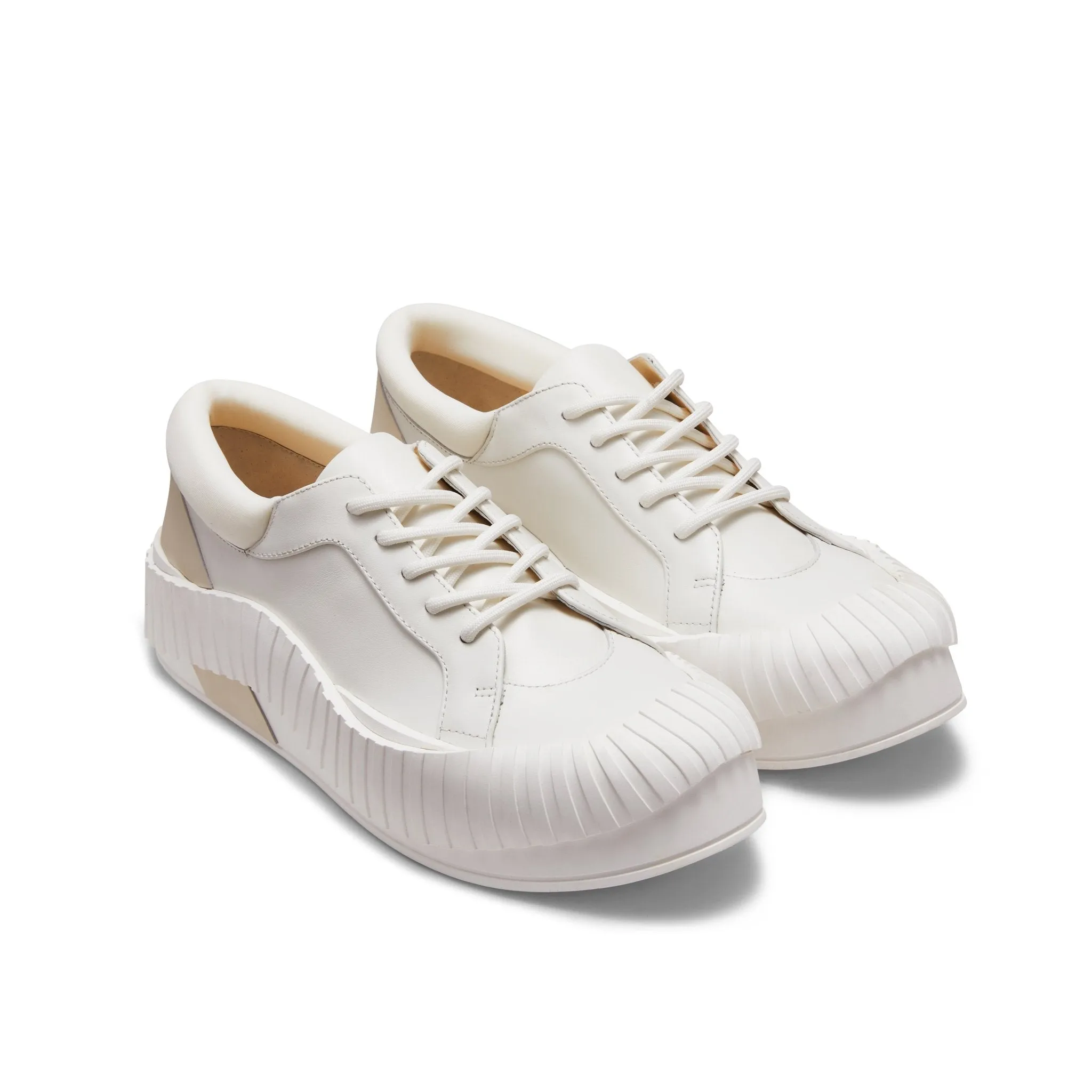 Irregular Wavy Edge Thick-soled Casual Shoes in White