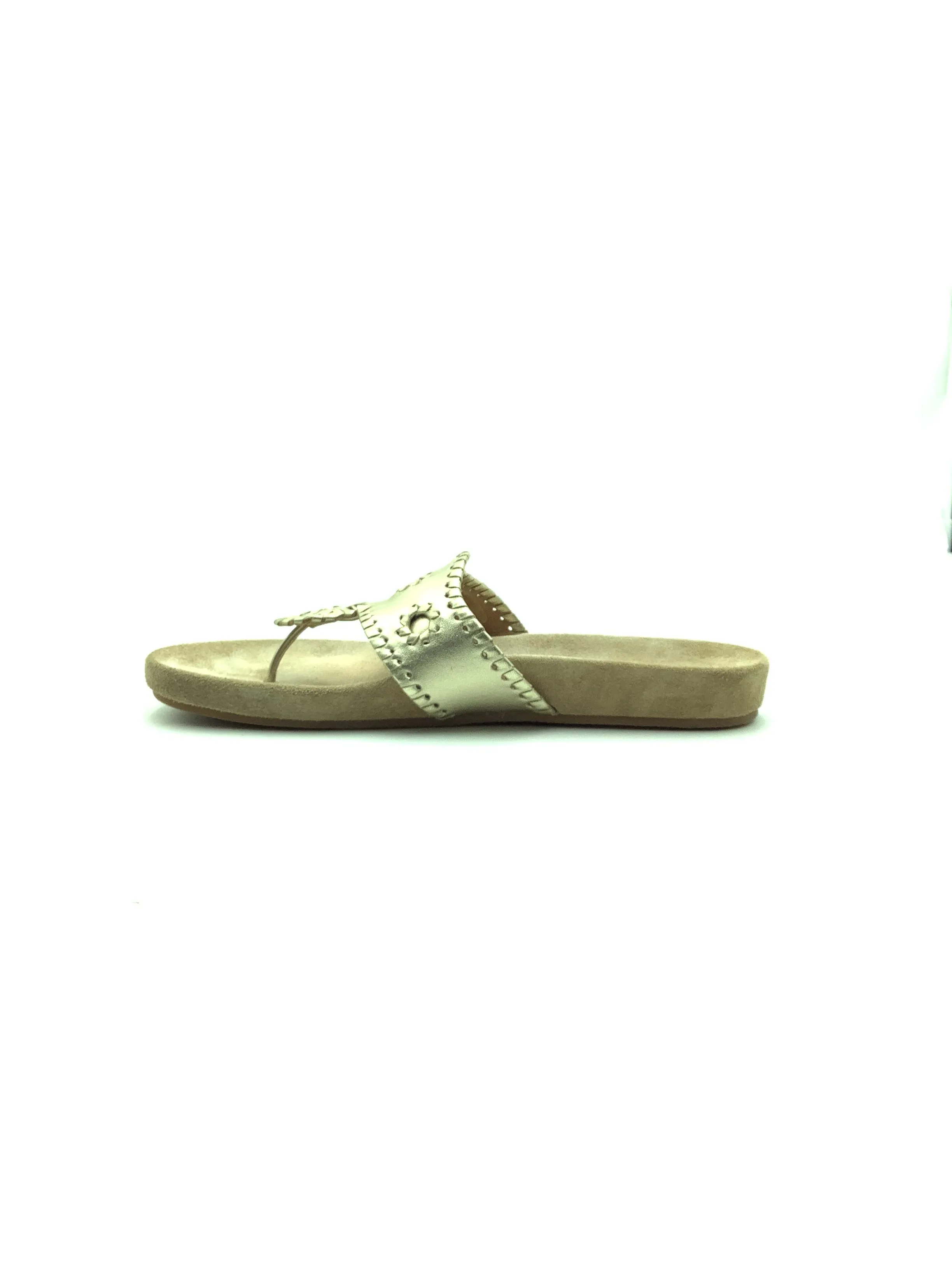 Jack Rogers Sandal Gold Leather Soft Pad Size: 9.5