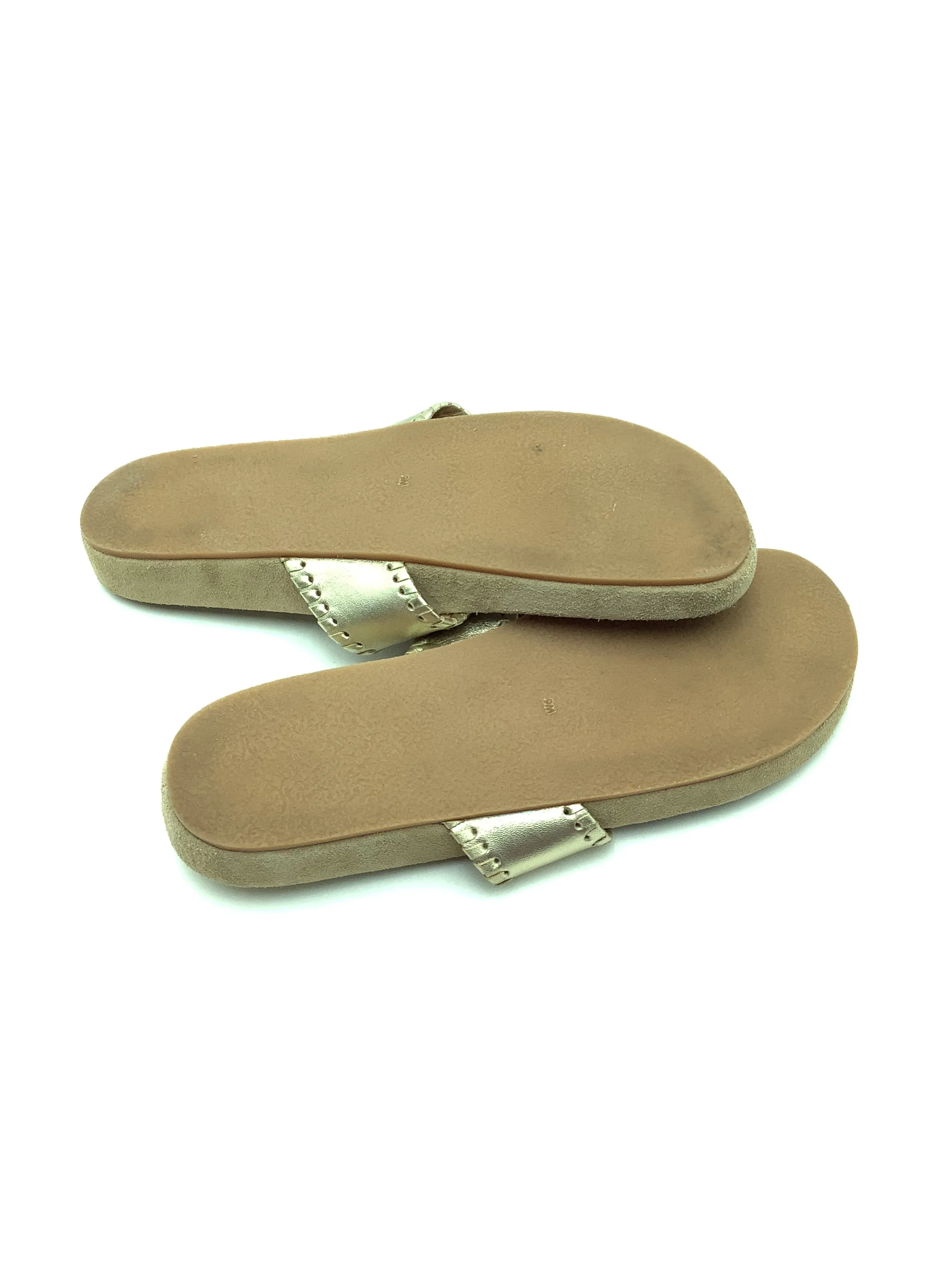 Jack Rogers Sandal Gold Leather Soft Pad Size: 9.5