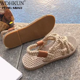 Joskaa Sandals Woman Shoes Braided Rope With Traditional Casual Style And Simple Creativity Fashion Sandals Women Summer Shoes