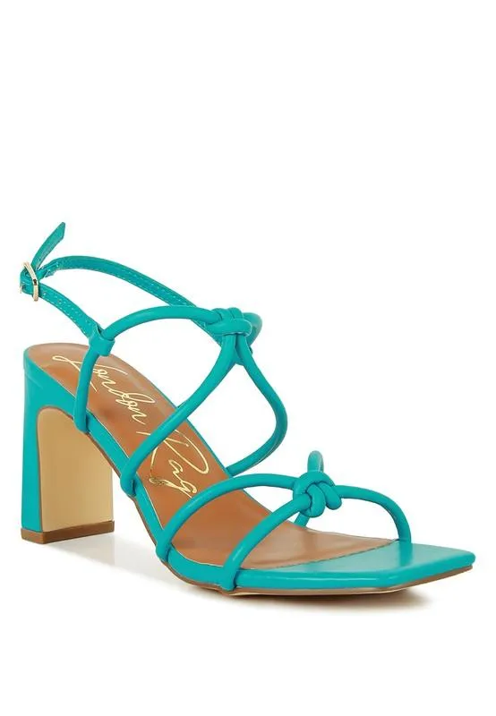 Kralor Knotted Strap Mid Heel Sandal