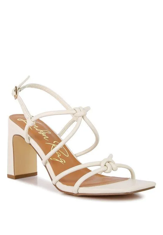 Kralor Knotted Strap Mid Heel Sandal