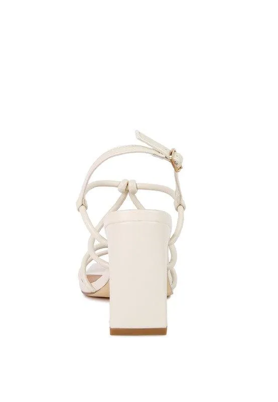 Kralor Knotted Strap Mid Heel Sandal