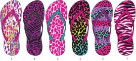 ladies animal printed basic flip flops Case of 72