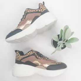 Last Chance Size 6 & 7 | Rise Up Lace Up Sneaker in Leopard