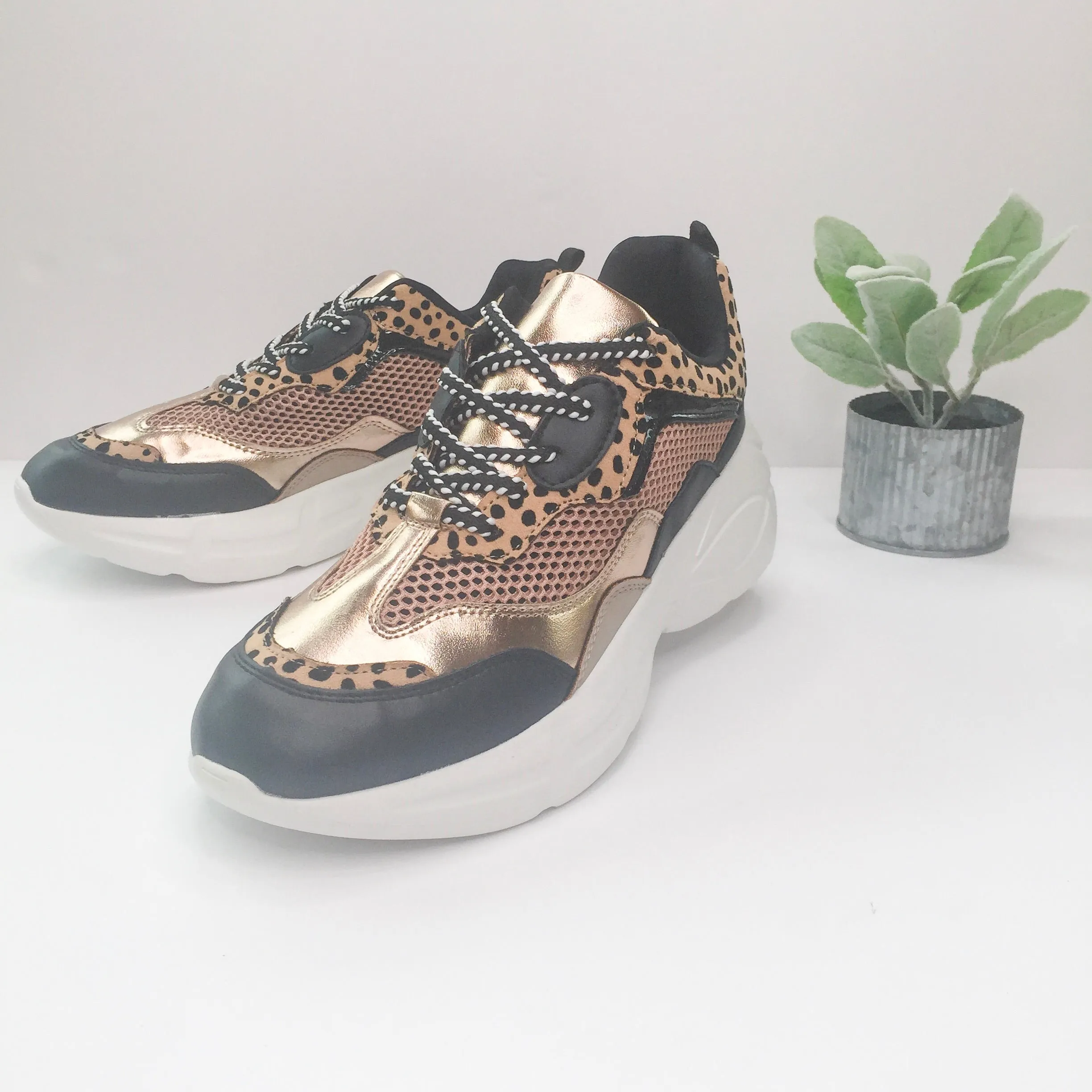 Last Chance Size 6 & 7 | Rise Up Lace Up Sneaker in Leopard