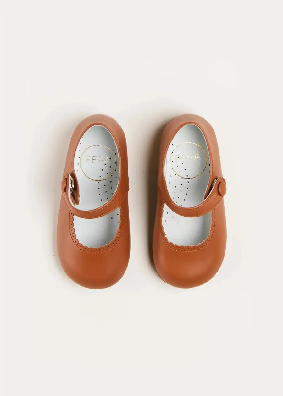 Leather Mary Jane Baby Shoes in Brown (20-26EU)