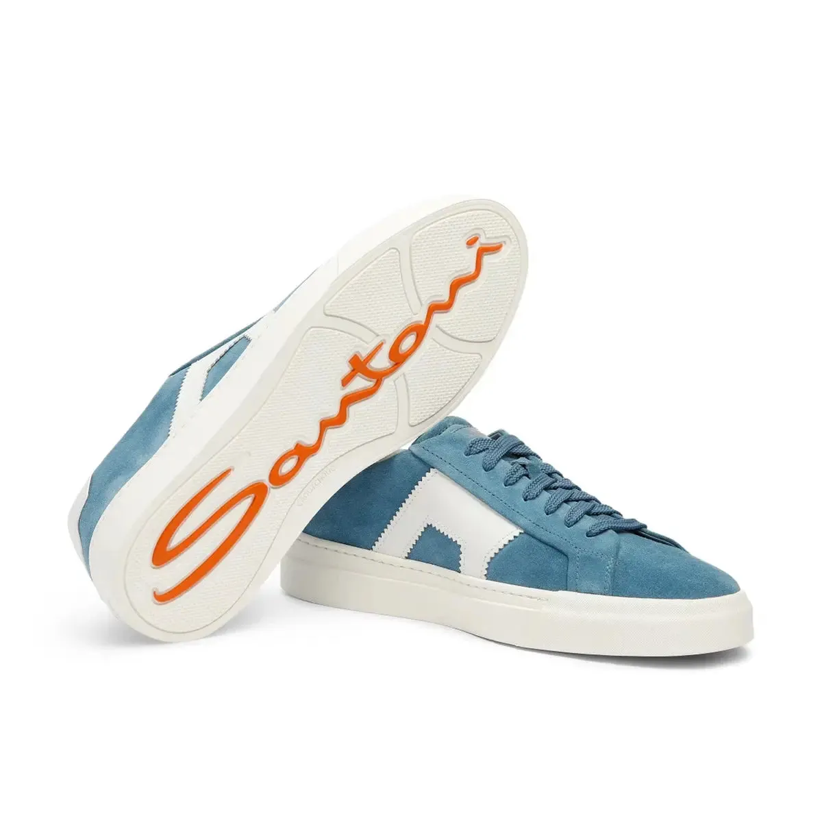 Light Blue Double Buckle Suede Sneaker