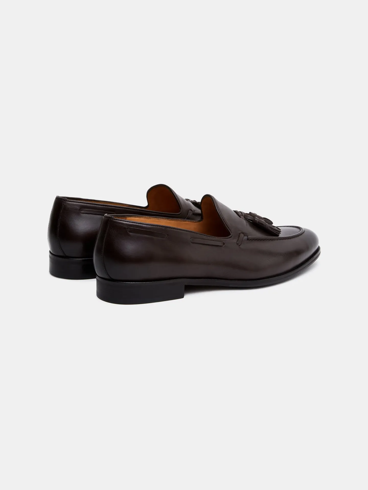 Loafer Shoes With Tassels In Leather