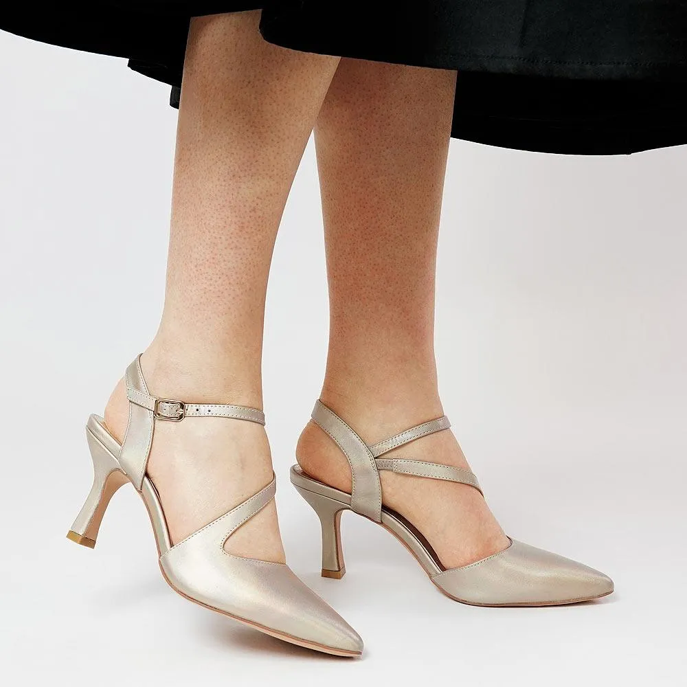 Lukka Gold Rainbow Leather Heels