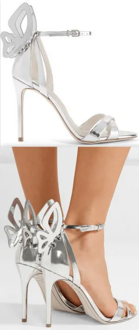 'Madame Chiara' Silver Heeled Sandals