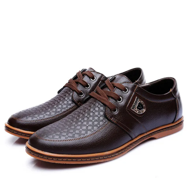 Men Leather Casual Shoes Men's Lace Up Footwear Business Adult Moccasins Male Shoes Chaussure Home