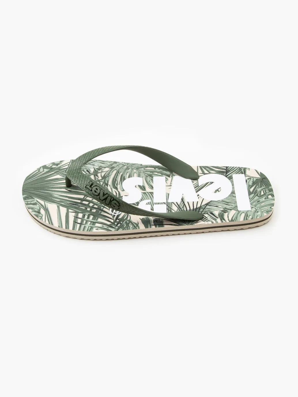 Men's Green Printed Flip-Flops