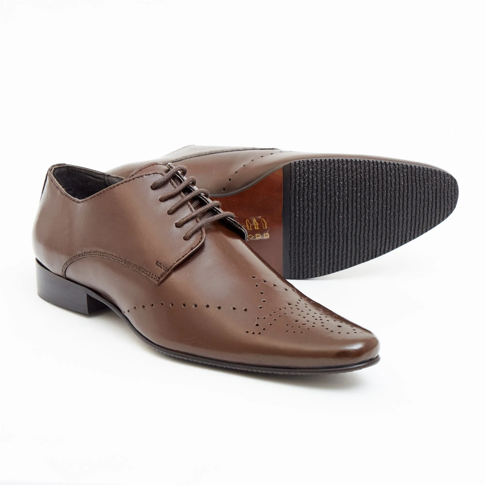 Mens Leather Formal Casual Shoes - 50543_Brown