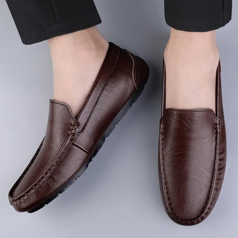 Mens Loafers Moccasins Breathable Slip On Italian Style...