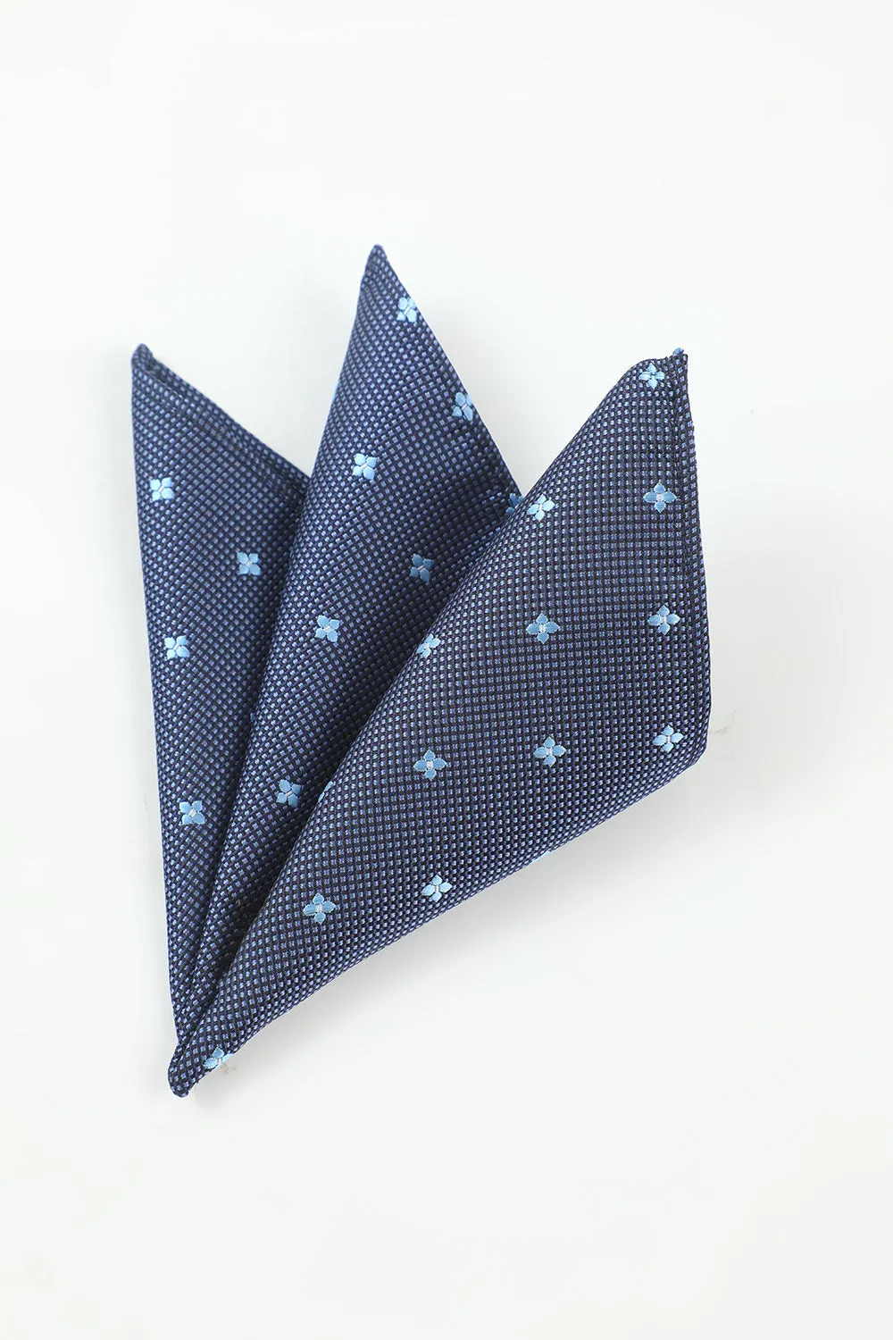 Men's Navy 5-Piece Accessory Set Tie and Bow Tie Pocket Square Flower Lapel Pin Tie Clip