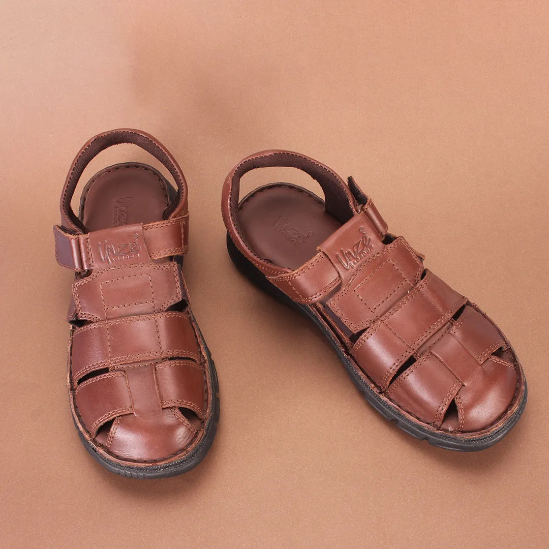 Mens "COHEAN" Comfy Leather Summer Sandals