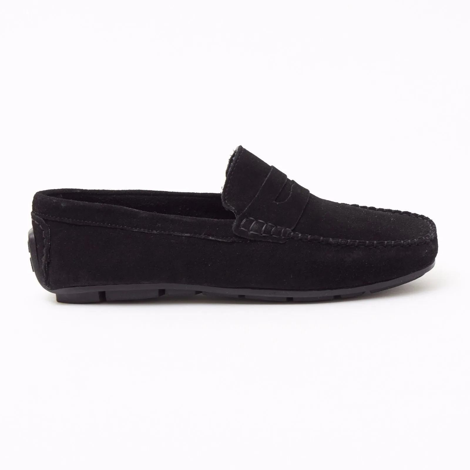 Mens Suede Casual Slip On Shoes - 4611-S_Black