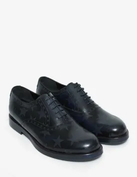 Midnight Blue Star Print Oxford Shoes