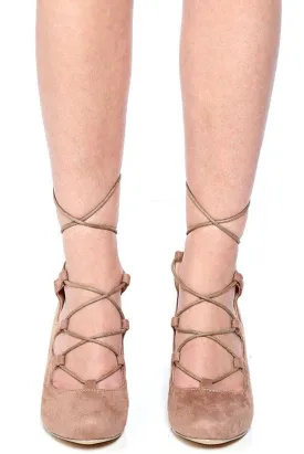 Mocha Lace Up Wedge