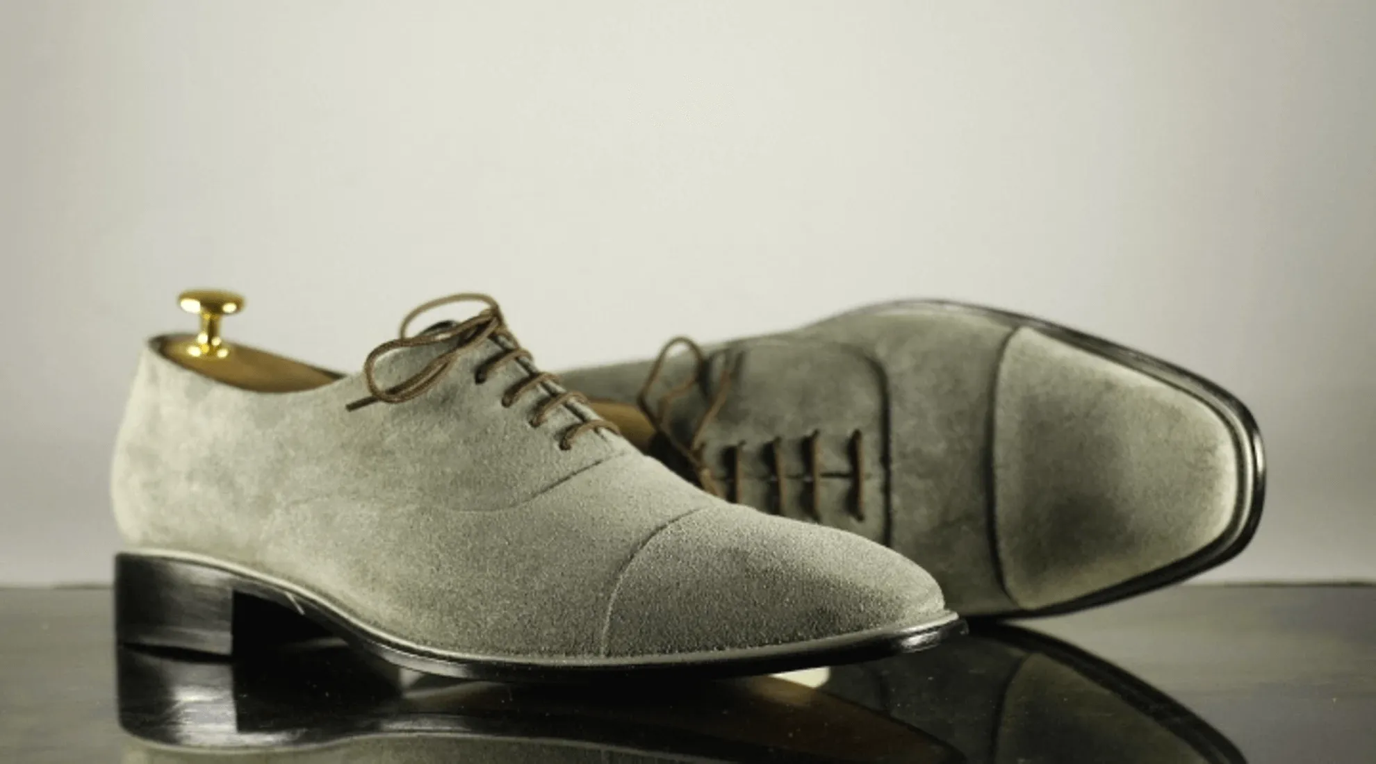 New Handmade Men's Gray Suede Cap Toe Lace Up Shoes, Men Designer Dress Formal Luxury Shoes