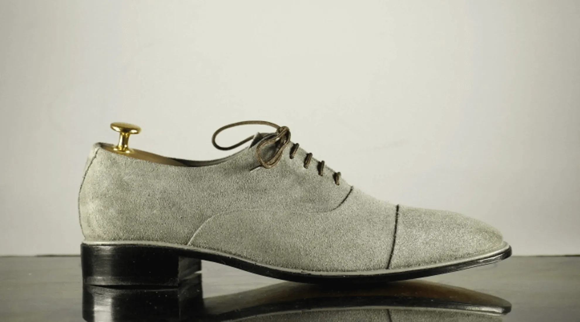 New Handmade Men's Gray Suede Cap Toe Lace Up Shoes, Men Designer Dress Formal Luxury Shoes