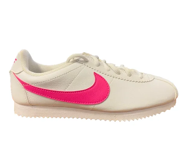 Nike scarpa sneakers da ragazza Cortez GS 749502 106 bianco-rosa