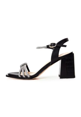 Open Toe Block Heel Sandals Alisa - Black