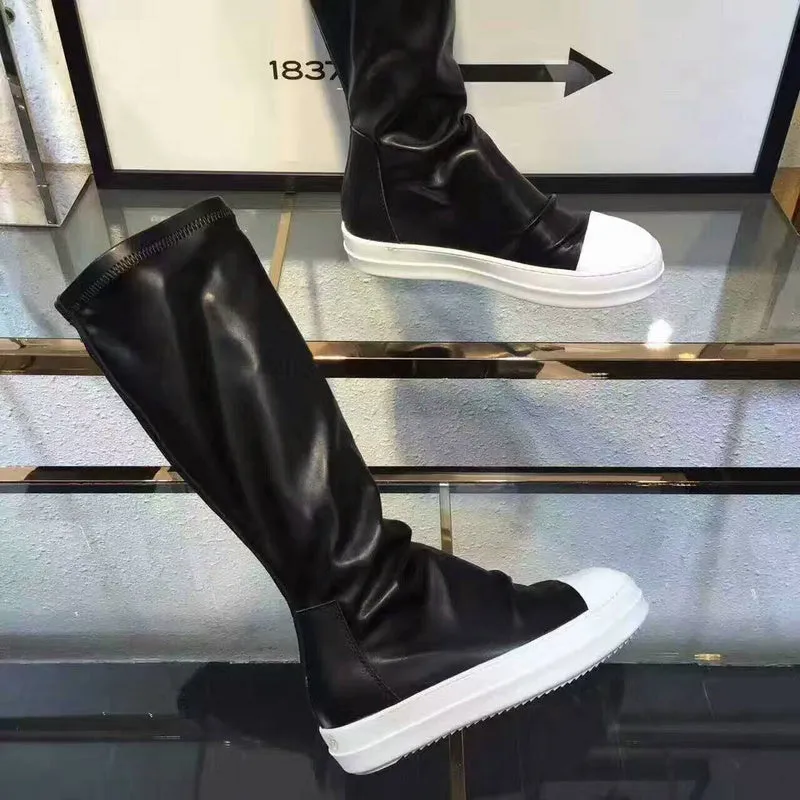 Over-the-Knee Leather Sneakers