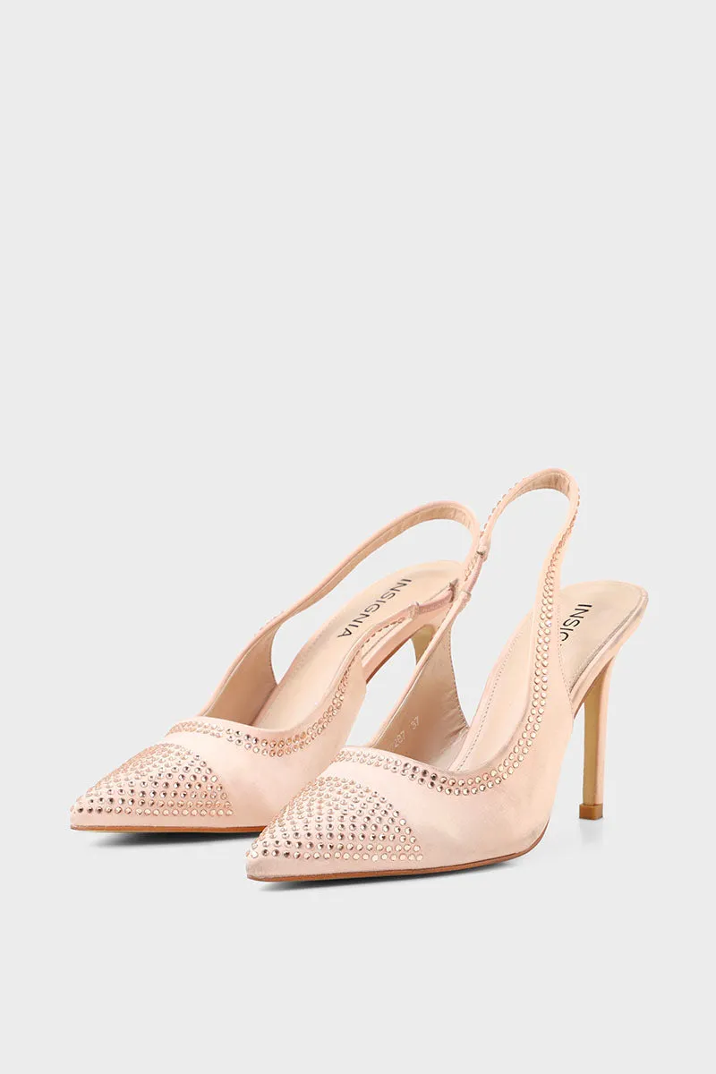 Party Wear Sling Back I47287-NUDE PINK