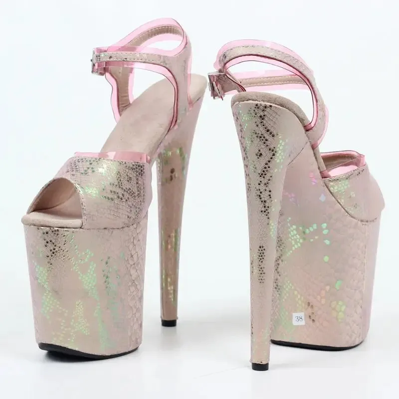 Pink Snake Shoes: PU Patent Leather Low Top with Tapered Heel