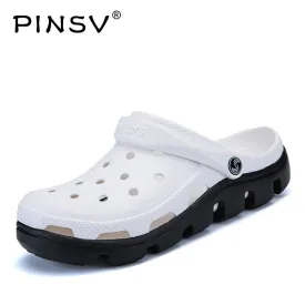 PINSV Sandals Mens Shoes Summer Clogs Mens Beach Sandals Outdoor Zuecos Men Slippers Sandalias Hombre