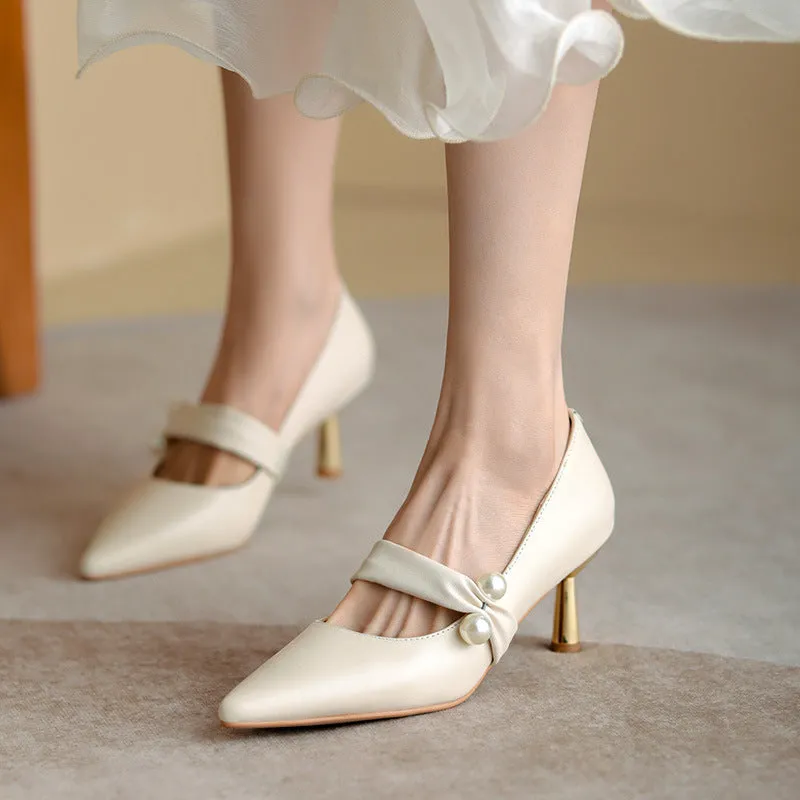 Pointed Toe High-end Heeled Pumps