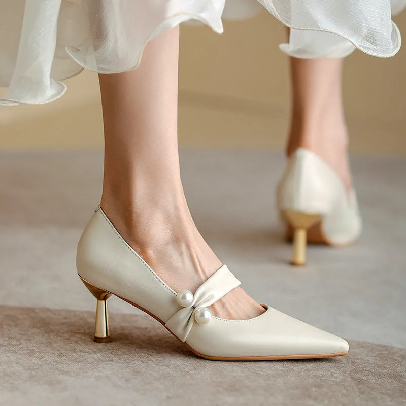 Pointed Toe High-end Heeled Pumps