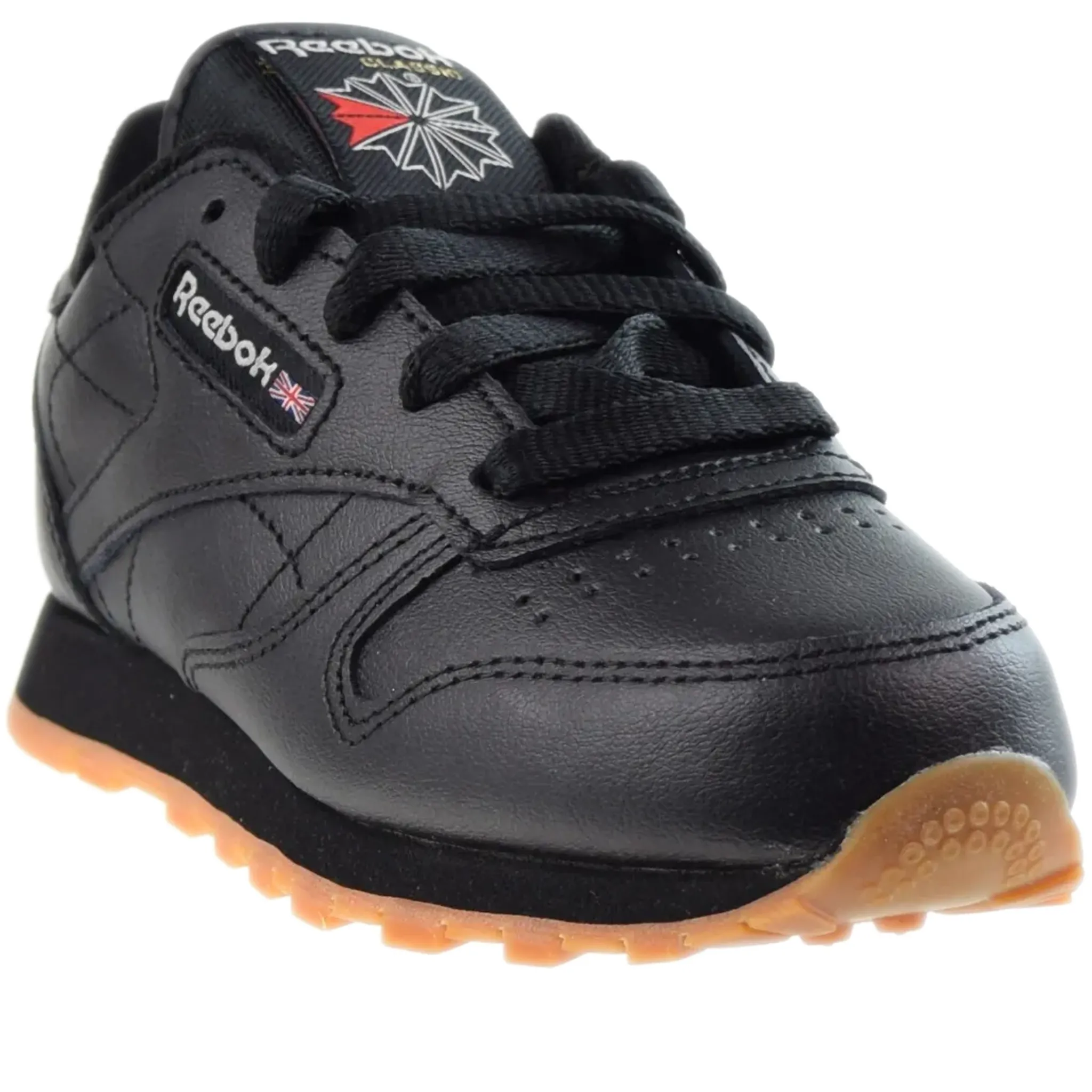 Pre School Reebok Classic Leather Shoes - Black/ Gum