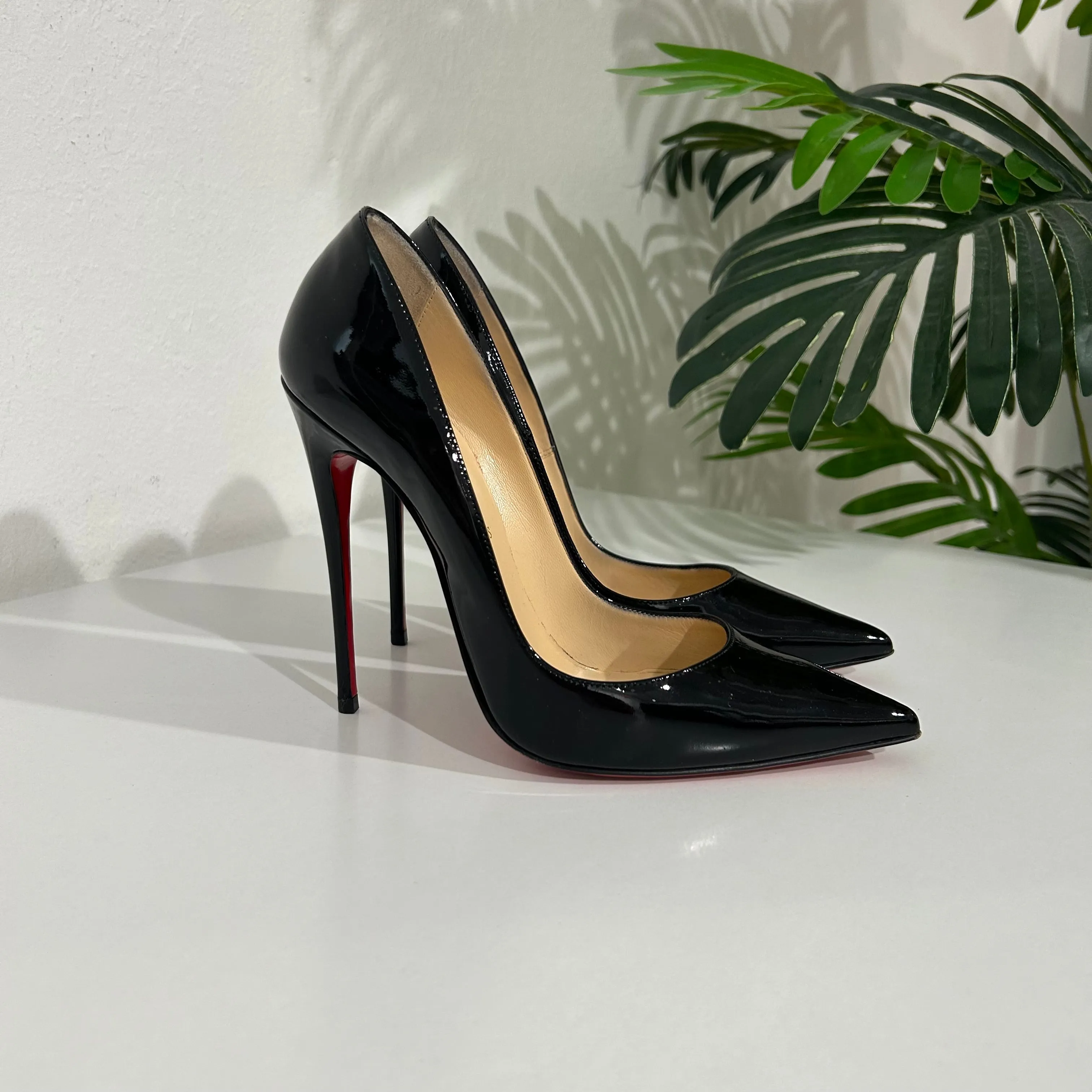 Sale! Christian Louboutin Black Patent So Kate 120