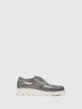 Silver Lace-up Shoes