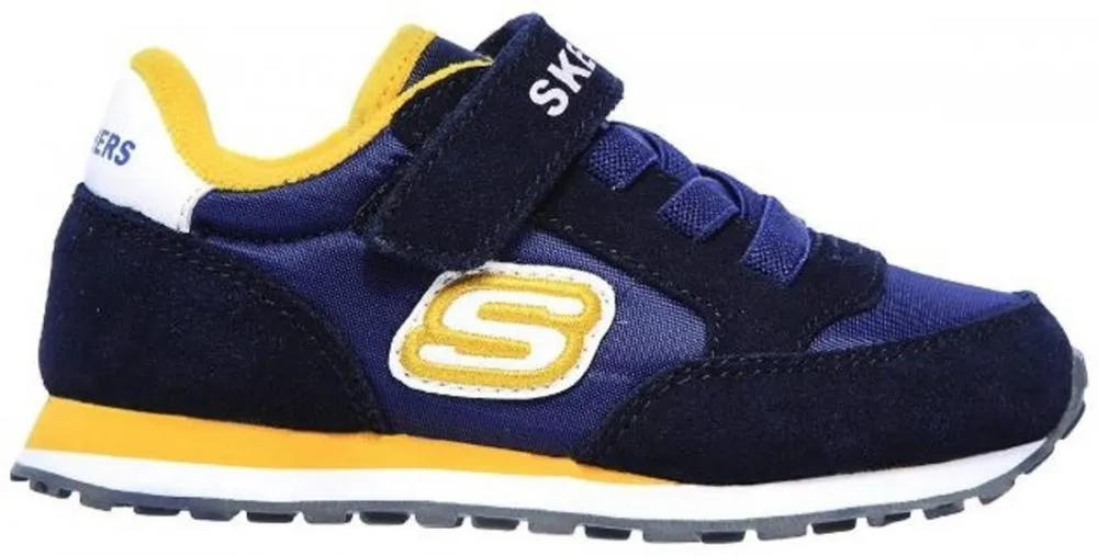 Skechers scarpa da bambino con lo strappo Retro Sneakers Gorvox 97366N NVGD blu-oro