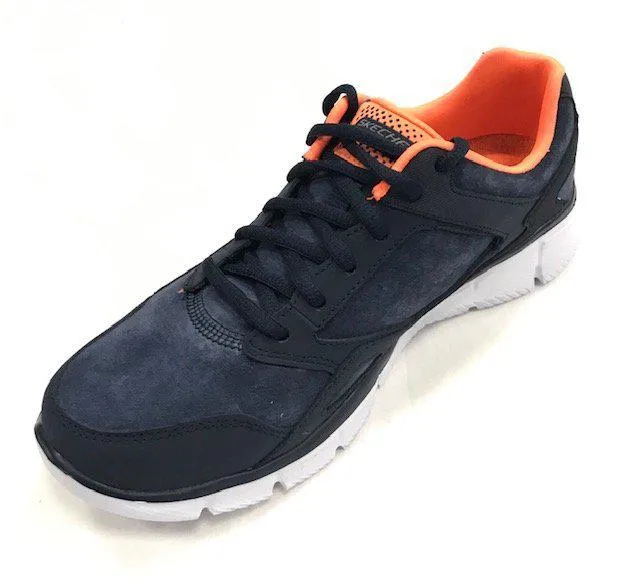 Skechers scarpa sneakers da uomo Equilizer Timepiece 999669 NVOR blu-arancio