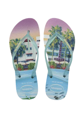 Slim Paisage Flip Flops